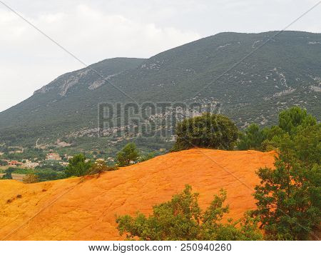 Rustrel, France - July 14, 2018: Photography Showing A Magnificent Landscape. The Photography Was Ta