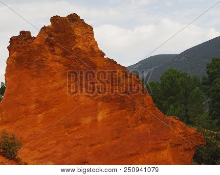 Rustrel, France - July 14, 2018: Photography Showing A Magnificent Landscape. The Photography Was Ta