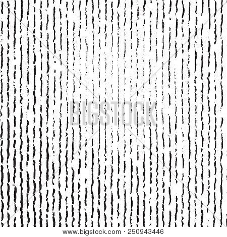Distress Thread Used Texture. Grunge Rough Dirty Background. Shabby Black Cotton Cover. Overlay Aged