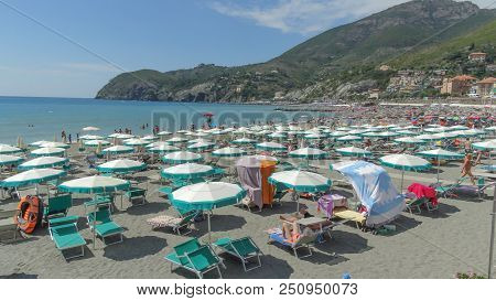 Levanto (la Spezia), 24 July 2018: Favorite Destination For Tourists During The July Holidays