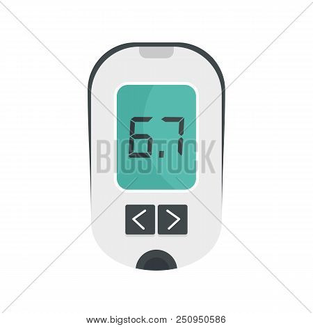 Glucometer Icon. Flat Illustration Of Glucometer Vector Icon For Web Isolated On White