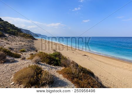Gialos Beach On The Island Of Lefkada, Greece