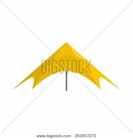 Yellow Event Tent Icon. Flat Illustration Of Yellow Event Tent Vector Icon For Web Isolated On White