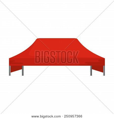 Red Tent Icon. Flat Illustration Of Red Tent Vector Icon For Web Isolated On White