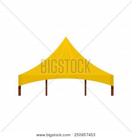 Yellow Tent Icon. Flat Illustration Of Yellow Tent Vector Icon For Web Isolated On White