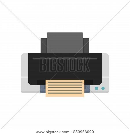 Inkjet Printer Icon. Flat Illustration Of Inkjet Printer Vector Icon For Web Isolated On White