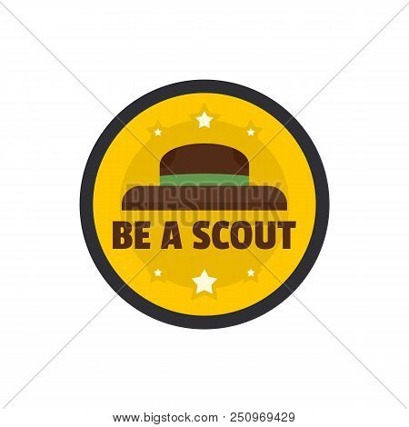 Be A Scout Hat Logo. Flat Illustration Of Be A Scout Hat Vector Logo For Web Isolated On White