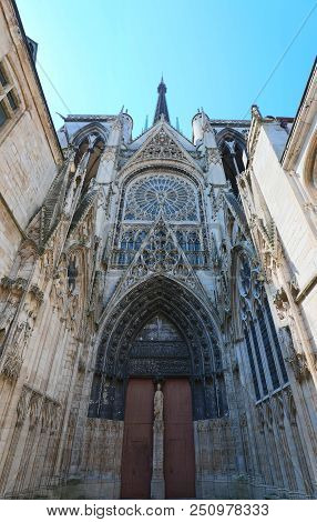 Rouen Cathedral Is A Roman Catholic Church In Rouen, Normandy, France. The Cathedral Is In The Gothi