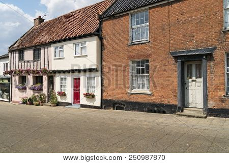 Beccles, Suffolk, Uk, July 2018 - Historic Buildings In Old Market In The Market Town Of Beccles, Su
