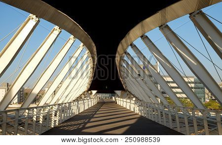 Beer Sheva, Israel - October 26, 2017: Modern Bridge In The High-tech Park Gev Yam Negev In Beer She
