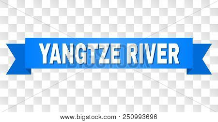 Blue Stripe With Yangtze River Caption In Simple Style