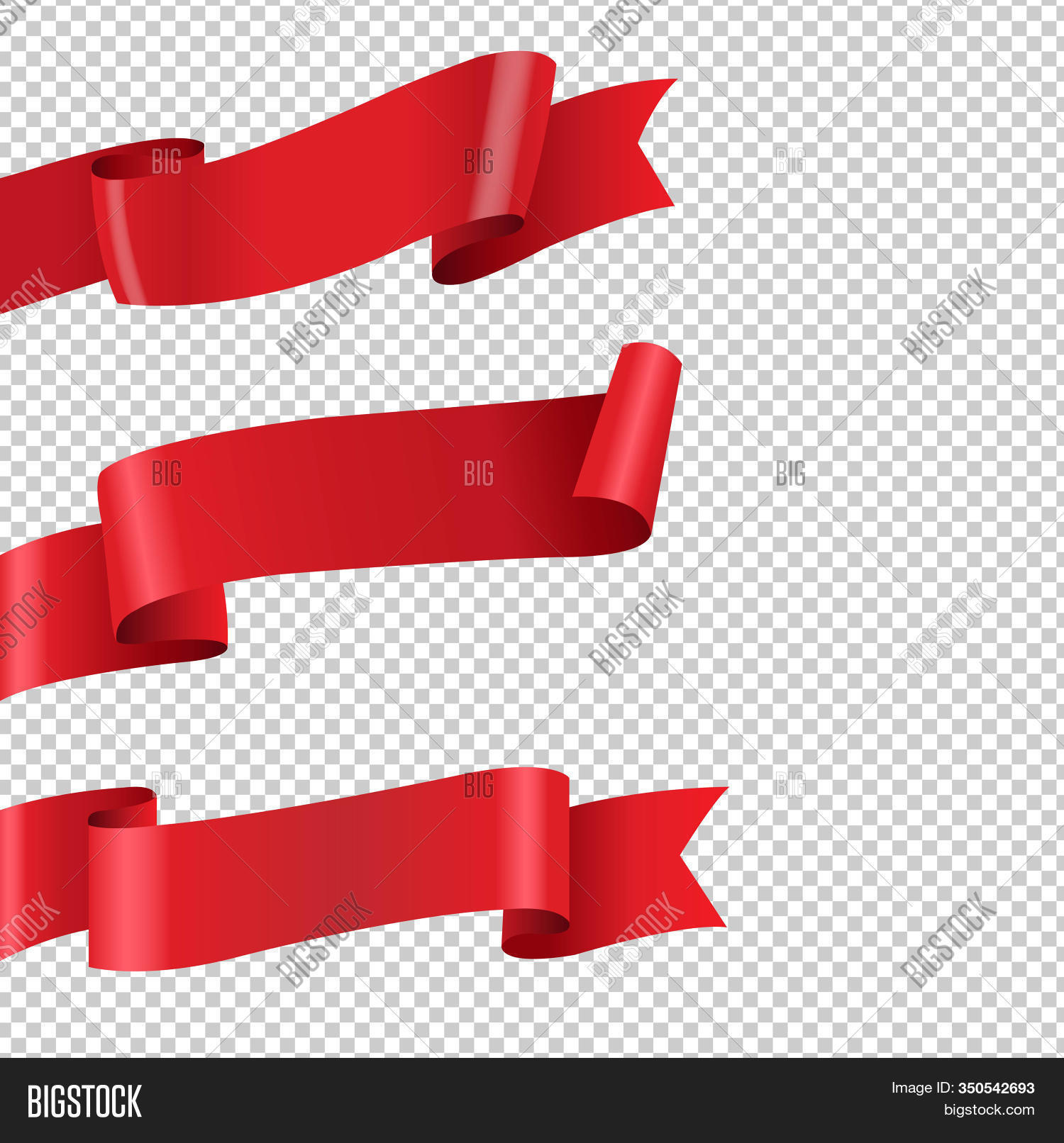 Red Ribbon Big Set Image & Photo (Free Trial) | Bigstock