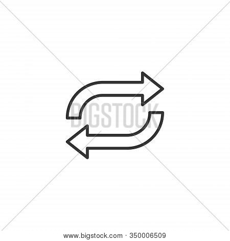 Arrow Rotation Icon In Flat Style. Sync Action Vector Illustration On White Isolated Background. Ref