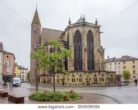 Scenery Around Saint-maurices Basilica In Epinal, The Capital City Of The Vosges Departmend In Franc