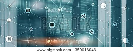 Website Banner Mixed Media. Iot - Internet Of Things Concepts. Ict - Information And Telecommunicati