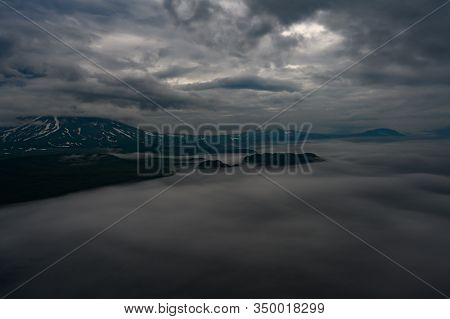 Panoramic View Of The City Petropavlovsk-kamchatsky And Volcanoes: Koryaksky Volcano, Avacha Volcano