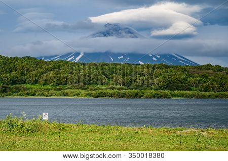 Panoramic View Of The City Petropavlovsk-kamchatsky And Volcanoes: Koryaksky Volcano, Avacha Volcano