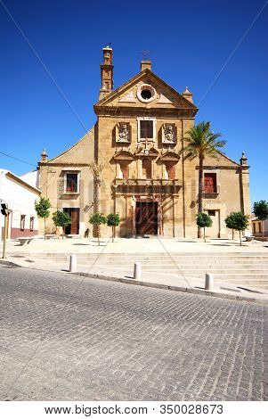 Front View Of La Trinidad Church, Antequera, Malaga Province, Andalucia, Spain.