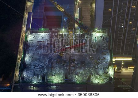 Modern Hanoi, Night Hanoi, View From A Skyscraper  And Intersection Pham Hung - Duong Dinh Nghe, Tu