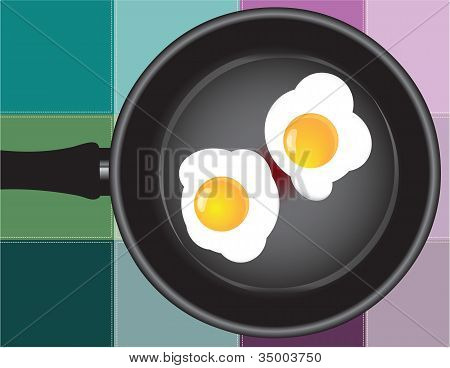 farbige Quadrate mit Spiegeleiern