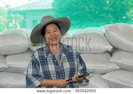 Smart Farmer Agriculturist With Organic Fertilizer