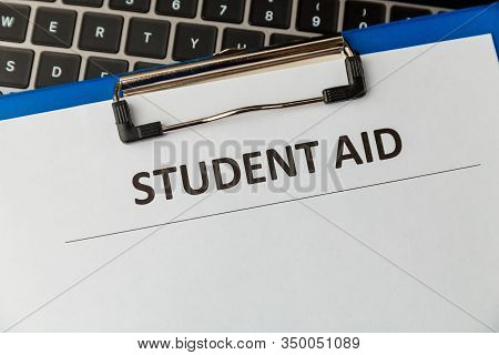 Fafsa. Student Aid Application Form On The Tablet.