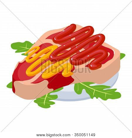 Meat Food Icon. Isometric Illustration Of Meat Food Vector Icon For Web