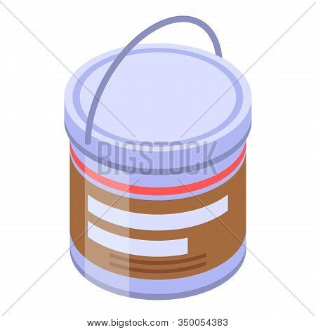 Glue Bucket Icon. Isometric Of Glue Bucket Vector Icon For Web Design Isolated On White Background