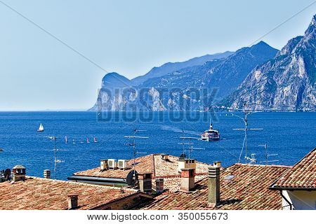 Panoramic View Of Lake Garda, Italy As Seen From Nago / Torbole