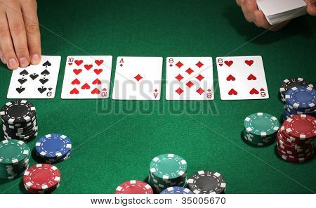 Yeşil tablo Poker ayarı
