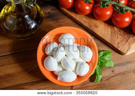 Cheese Collection, White Mini Mozzarella Cheese Balls For Salad Or For Appetizer Snacks