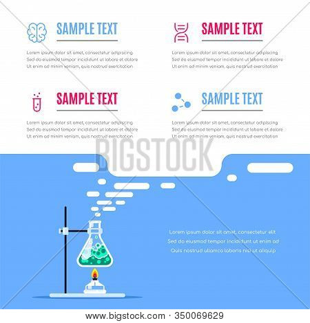 Chemistry Research Science Infographic Banner Template. Stock Vector.