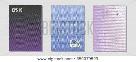 Geometric Design Templates For Banners, Covers. Modern Branding. Zigzag Halftone Lines Wave Stripes 