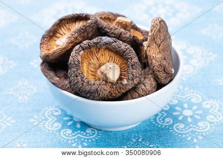 Dehydrated shiitake mushrooms, asian food ingredient
