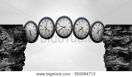 Time Zone Concept With Wall Clocks With Different International Or National Timezones With 3d Illust