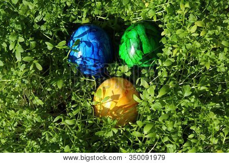 Three Eastereggs In Cress In The Eastertime