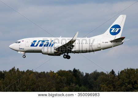 Munich / Germany - October 10, 2017: Utair Boeing 737-500 Vq-bpo Passenger Plane Arrival And Landing