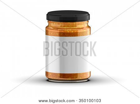 jam in jar isolated on white