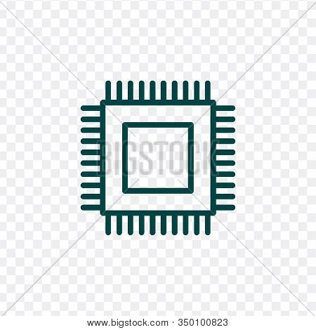 Line Cpu Icon. Stock Vector Illustration Isolated On Background.