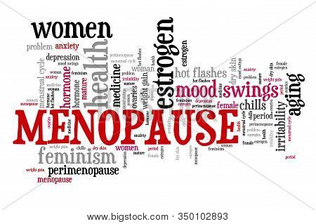 Menopause Word Cloud. Women's Health Concept Text Illustration.