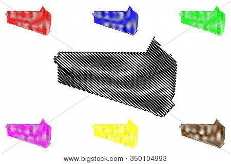 Kweneng District (districts Of Botswana, Republic Of Botswana) Map Vector Illustration, Scribble Ske