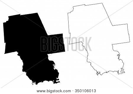 Middlesex County, Connecticut (u.s. County, United States Of America,usa, U.s., Us) Map Vector Illus