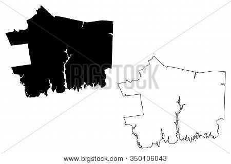 New London County, Connecticut (u.s. County, United States Of America,usa, U.s., Us) Map Vector Illu