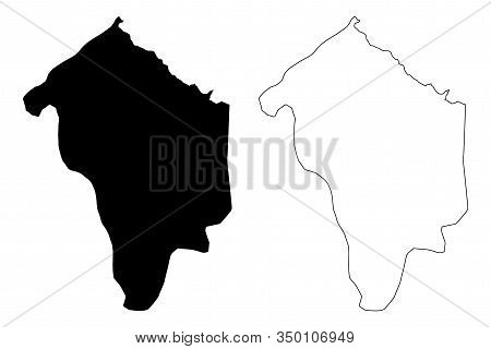 Makedonska Kamenica Municipality (republic Of North Macedonia, Eastern Statistical Region) Map Vecto