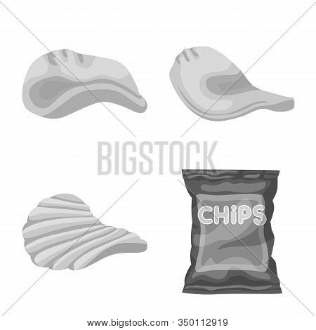 Isolated Object Of Food And Snack Logo. Collection Of Food And Popcorn Stock Vector Illustration.