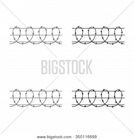 Vector Design Of Barbwire And Wire Logo. Web Element Of Barbwire And Fence Vector Icon For Stock.