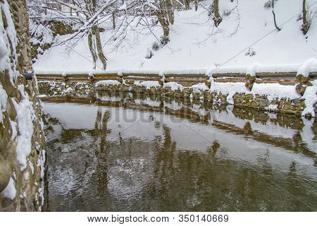 Alpine River In The Village Of Lumshory In The Home Zakarpattia Region
