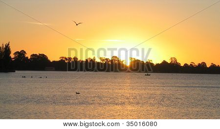 Sonnenuntergang Ã¼ber dem See