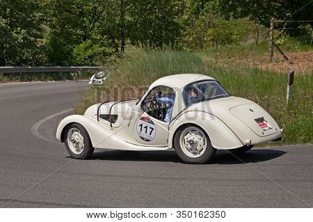 Vintage Racing Car Bmw 328 Coupe (1937) In Historical Classic Race Mille Miglia, On May 17, 2014 In 