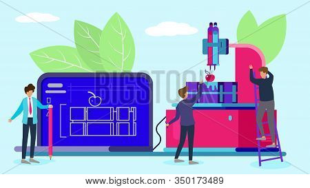 3d Model Technology Three Dimensional Printer Engineering Equipment Machine And Working Printing Car